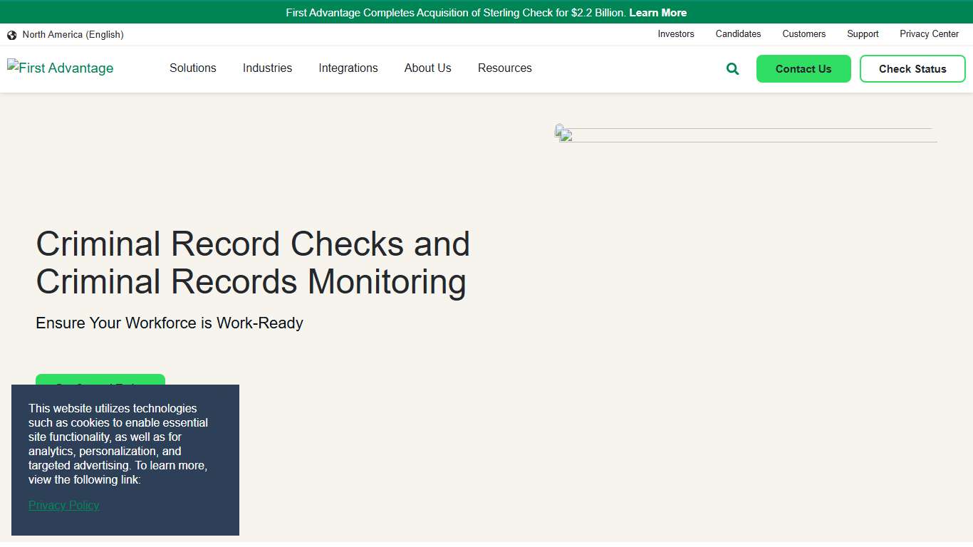 Criminal Record Background Check & Monitoring First Advantage