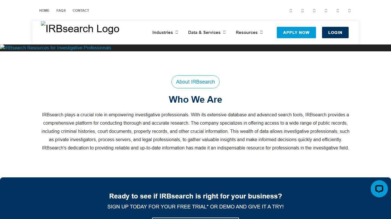 IRBsearch Resources for Investigative Professionals